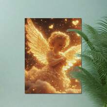 1 Pc Angel Of Love Canvas Art Poster Wooden Framed Canvas Painting -  Thickness 2.25cm/0.9inch,Home Gift Decoration, Room Decoration Aesthetic, Wall Decoration Art, Perfect Gift, Autumn And Winter Wall Decoration, Living Room Decoration, Bedroom Decoration, Kitchen Decoration, Entry Decoration, Bathroom Decoration, Direct Wall Painting, High Quality Wall Painting Poster - Multicolor - View 4