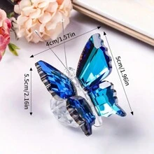 1 Piece Exquisite Multicolor Crystal Butterfly Figurine Colorful Butterfly Figurine With Crystal Ball Base, Small Glass Butterfly Statue Gifts For Women Men, Cute Animal Ornament Collectible For Home Office Decoration Ideal Gift For Christmas, Mother's Day, Father's Day, Valentine's & Weddings Birthday Graduation