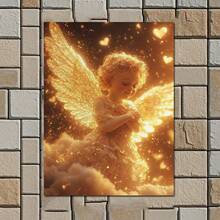 1 Pc Angel Of Love Canvas Art Poster Wooden Framed Canvas Painting -  Thickness 2.25cm/0.9inch,Home Gift Decoration, Room Decoration Aesthetic, Wall Decoration Art, Perfect Gift, Autumn And Winter Wall Decoration, Living Room Decoration, Bedroom Decoration, Kitchen Decoration, Entry Decoration, Bathroom Decoration, Direct Wall Painting, High Quality Wall Painting Poster - Multicolor - View 5