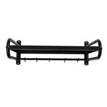 Ofen Wandhalterung für Küche mit 6 Mobile Haken Dicke Edelstahl Mikrowelle Halter Küchenregal - Schwarz - Übersicht 4