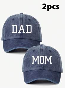 2 buc șepci de baseball cu imprimeu vintage DAD + MOM, pălării pentru tată și mamă reglabile la modă, șepci de camioner unisex potrivite pentru uzura zilnică în aer liber, cadou de vacanță - A - Vizualizare 16