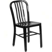 Commercial Grade Black Metal Indoor-Outdoor Chair