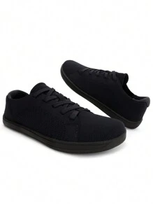 1 Pair Knit Upper Unisex Wide Toe Athletic Shoes, Road Running Shoes, Walking Shoes, Camping Shoes, Breathable Knit Fabric, Wide Toe Trail Running Shoes, Comfortable Lightweight Gym Non-Slip Low-Top Lace-Up Minimalist Barefoot Trainers