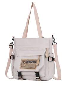 New Arrival Women's Tote Bag Men's Large Shoulder Bag Reinforced Nylon Fabric Includes 2 Fashion Multineos Handles - trắng - Xem 3