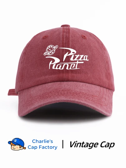 1 Pc "PizzaPlanet" Print Baseball Cap Versatile Stylish Dad Hat Outdoor Adjustable Sun Protection Sports Hats Father's Day For Women Men
