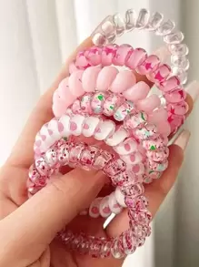 12pcs/6pcs Ladies Elastic Coil Hair Band, Wrinkle-Free Telephone Line Hair Band, Suitable For Thick Hair And Thin Hair Casual Hair Band, Elastic Band-Hair Accessories With Interesting Patterns And Designs, Sweet And Fresh Hair Bands, Durable, Ladies Casual Hair Accessories, Gifts & Photo Props, Spiral Hair Bands, Elastic Coil Hair Bands, Wedding Bride Gifts, Companion Gifts, Bridesmaid Gift Box Decorations, Valentine's Day Party Gifts. Home Bathroom Decor Fall Decor