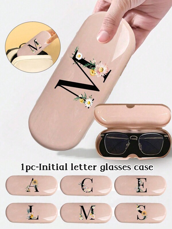 1pc Creamy/Monet-Style Solid Color Glasses Case, New And Simple Design, Convenient And Portable With Waterproof And Dustproof Function