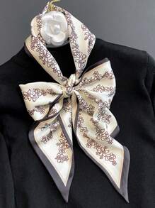 1入組女士春夏款休閒模擬絲質圍巾，專業印花圍巾適用於脖子、頭巾，薄型裝飾圍巾或腰帶，頭巾時尚髮箍 - A - 查看 20