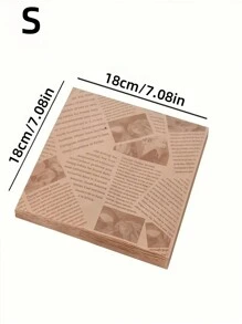 500pcs Brown Square Grease-Proof Paper, Kitchen Absorbent Oil Paper, Fermentation Oil Paper, Burger Paper Packaging, French Fries, Oil Absorption Paper, Anti-Oil Pad Paper, Newspaper Blotting Paper, French Fries, Hamburger, Fried Chicken, Bread Baking Tray Oil Paper, Barbecue Degreasing Paper, Commercial Baking Kitchen Oil Paper, Air Fryer Baking Hamburger Paper Pad, Absorbent Film, Household Kitchen Supplies