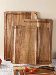 1pc相思木砧板背凹菜板家用户外实木切菜板果蔬肉类厨房切菜板面包甜品切菜板