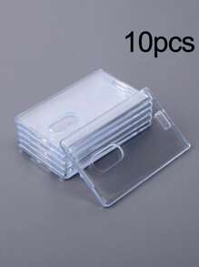 亚克力透明重型塑料卡片保护套透明徽章保护套立式办公用品学生餐交通（不含卡）卡夹钱包名片夹信用卡夹身份证夹女士女士男士卡片钱包 - 無色 - 查看 11