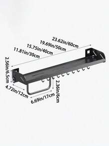 Wielofunkcyjny kuchenny organizer, ścienny stojak na przyprawy, półka do przechowywania przyborów kuchennych, uniwersalny stojak do przechowywania butelek i słoików, odpowiedni do kuchni, łazienki, balkonu, wykonany ze stopu aluminium odpornego na rdzę, oszczędzający miejsce, montaż bez wiercenia - Wielokolorowe - Zobacz 9