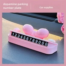 Car Temporary Parking Plate, High-End Lady Mobile Phone Number Plate, Cute Cartoon Creative Car Decoration Ornaments - Multicolor - View 5