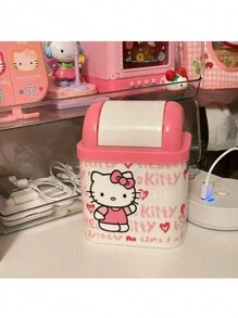 Sanrio 1 PC Menina Coração Desenho Animado Desktop Lixeira Mini Escritório Sala de Estar Casa Quadrado Coleta de Lixo Balde Com Tampa