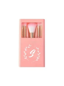 Pink Cosmetic Brush Sets With Mirrors, With Olive Branch Wreath Pattern White Letters A~Z (Excluding Q/U/X), Boxed Cosmetic Brush Sets, Multifunctional Cosmetic Brushes With Mirror Boxes, Mini Multifunctional Cosmetic Pens,Brush Set,Makeup Brush Kit,Make Up Brush Set,Make Up Set Complete,Makeup Brush Set,Complete Makeup Kit,Brush Kit,Brushes Makeup Set,Makeup Gift Set,Set