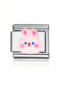 1pc 2025 Ngày lễ tình nhân thời trang hàng đầu Hoa nơ thỏ sao trái tim DIY Vòng tay cặp đôi bằng thép không gỉ đính hạt kiểu Ý quyến rũ, Thích hợp làm quà tặng ngày lễ, tiệc tùng, trang phục hàng ngày - Hồng - Xem 12