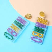 1 Pair Fashionable Carnival, Party Letter Acrylic Pendant Earrings For Women - Multicolored - View 2