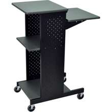 PS4000 40" Mobile Presenters Station, With Four Rolling Casters With Two Locking Brakes, For Office And Classroom Presentation Needs