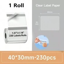 M110 M220 Clear Thermal Labels-1.57"X2.36" (40x60MM)/40x30mm/50x50mm Round, Transparent Labels, M110 Clear Labels Compatible With For Phomemo M110 M220 M200 M120 M221 Printer Label Refill Compatible With SUPVAN T50M Pro For MARKLIFE P50 For CLABEL 221B 220B 320B Label Maker - Multicolor - View 12