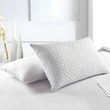 Kit With 02 Pillows Height Adjustment 50cm X 70cm With Zipper Soft Silicone Fiber 180 Threads - White - View 7