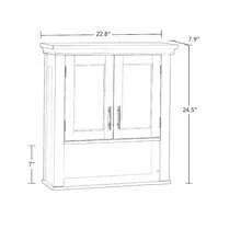 Somerset Two-Door Bathroom And Laundry Wall Mount Storage Medicine Cabinet With Open And Adjustable Shelf - White - White - View 4