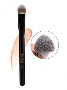 MAANGE 1pc Triangle Brush, Protable Smudge Cosmetic Brush Makeup Brush With Foundation Brush Blush Brush Loose Powder Brush Contour Brush Highlighter Brush Makeup Tools Gift For Women & Girl Travel Makeup Brush ﻿ - 黑色 - 查看 3