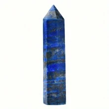 1 trụ tháp đá Lapis Lazuli ngẫu nhiên, cột đá đánh bóng màu xanh lam đậm với các đốm Pyrite, vật trang trí để bàn cho văn phòng và nhà ở - Nhiều màu - Xem 12