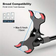 360 Grad flexibler Gooseneck Handyhalter, universeller Langarm-Klemmhalter für Geräte von 3,5 bis 6,7 Zoll, kompatibel mit iPhone 13 Pro, XS Max, XR, X, 8, 7, 6, 6s Plus