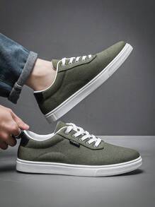 Men's Fashion Simple Casual Sports Sneakers, Low-Top Breathable Canvas Shoes