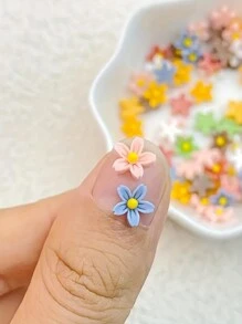 50 件混合 3D 五瓣花指甲饰品套装 - 无香味，非常适合 DIY 美甲和修脚