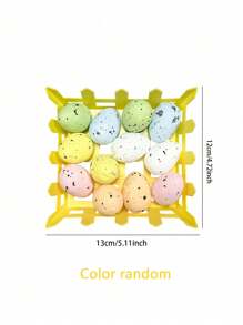 1 套带方形或圆形篮子的鸡蛋、复活节彩蛋、散装彩色可重复使用篮子蛋托盘，用于 DIY 礼物复活节工艺品