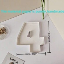 1pc 0-9 Number Design Photo Prop Tray, Not For Direct Food Contact, DIY Cooked Food Number Plate, Decorative Party Cardboard Number Box, Suitable For Elderly Birthday Fruit Cookies Dessert Plate, Cake Display Stand, Graduation Ceremony, 1st Birthday, Family Gathering, Bridal Shower, Atmosphere Decoration, Handmade