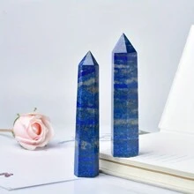 1 trụ tháp đá Lapis Lazuli ngẫu nhiên, cột đá đánh bóng màu xanh lam đậm với các đốm Pyrite, vật trang trí để bàn cho văn phòng và nhà ở - Nhiều màu - Xem 13
