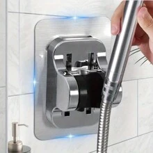 3pcs Easy To Install Adjustable Shower Head Bracket - No Drilling Required, Waterproof ABS Bracket With Hooks, Suitable For Bathroom Accessories Home Bathroom Decor