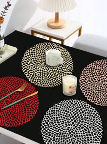 1/4 件，圣诞花餐垫，圣诞节餐桌装饰 PVC 餐垫，花瓶垫，圣诞花餐桌装饰保护垫 - 彩色 - 查看 1