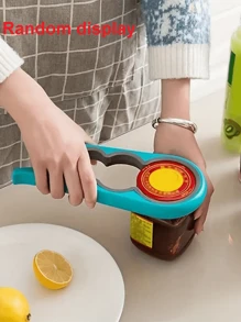 1 Pieza Herramienta Multifuncional Para Abrir Tapas, Dispositivo Giratorio De Cuatro En Para Abrir Latas De Conserva, Abridor De Tapas Fácil De Usar, Suministros De Cocina, Abridor De Botellas Y Abridor De Latas