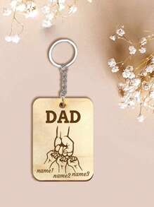 LICVIC Custom Wooden Keychain,Personalized Daddy'S Fist Bump Key Chain,Customized 1-5 Names Keychains,Customizable New Dad Gifts Keychain,Suitable For Keychain Accessories, Backpack Pendants, Keychain Pendants, Room Decorations, Office Pendants,Suitable For Baby Shower Gift,Father'S Day,Birthday Gifts,Anniversary, Family,Dad,Husband,Lover,School Supplies,Back To School,For Office,For School,For Classroom,For Teacher Gifts,For University,For Colleague,For Dorm Rooms,For Teacher,For Boys And Girls,For Teenagers,Junior High School Students,Middle School Students,High School Senior High School Students,College Students,University Students,Freshman,Sophomore,Underclassmen
