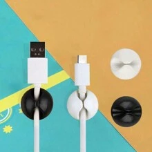 10 piezas de organizador de cables autoadhesivo de ranura única, soporte de gestión de cables de escritorio, para cables de datos, auriculares, cables Ethernet, clips de cables adhesivos blancos/negros, aplicables para escritorio, mesa de noche, cargador de teléfono, computadora, hogar, oficina, auto