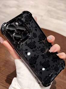 1个全新玫瑰金电镀气垫防摔/加厚透明TPU保护壳，兼容/16 Pro Max/16 Pro/16/13 Pro Max/12 Pro Max/11/15 Pro Max/14 Pro Max/Galaxy S/荣耀/Note 13 Pro/S23 Ultra/S24 Ultra/S25/A56，防水防震防刮，国际版，非国内版 - 黑色 - 查看 2