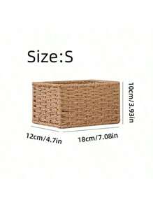 1 pièce Panier de rangement tressé fait main, idéal pour l'organisation de la réserve, le bureau à domicile ou le salon - portable et gain de place