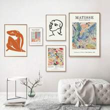 1pc Vintage Henri Matisse Retro Posters And Prints Abstract Wall Art Canvas Prints Vintage Poster Beige Wall Pictures Home Decor No Frame