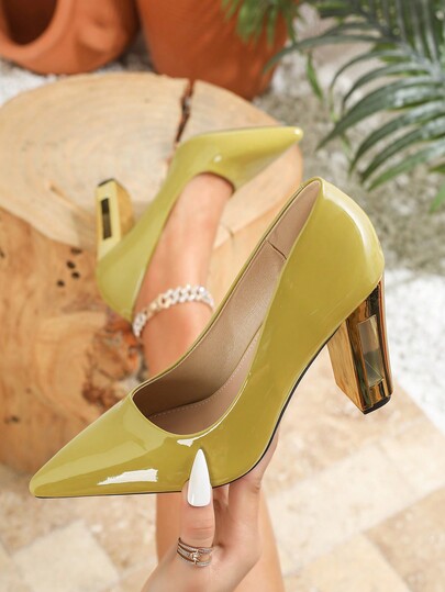 Damen Große Größen Mode Pumps mit quadratischer Zehenpartie und Blockabsatz, sexy, lässige Party Büro High Heels mit Riemchen, offener Rückenteil Sandalen, Frühling/Sommer, Khaki