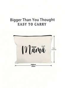 字母“Mama”印花拉链女士化妆包。送给妈妈的最佳礼物，伴娘化妆包，伴娘礼品包，带拉链的婚礼旅行洗衣包，伴娘包，婚礼新娘送礼会单身女孩求婚派对礼物 - 彩色 - 查看 10