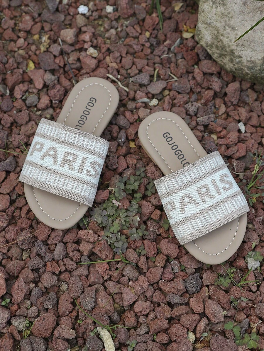 迷你设计米色巴黎风透气编织芳香小凉鞋女童轻松跟夏季 - 米色 - 查看 1