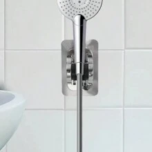 3pcs Easy To Install Adjustable Shower Head Bracket - No Drilling Required, Waterproof ABS Bracket With Hooks, Suitable For Bathroom Accessories Home Bathroom Decor