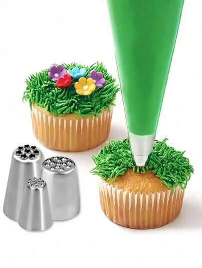3pcs/5pcs Stainless Steel Icing Piping Nozzles Set, Suitable For Cake, Pastry, Cupcake, DIY Baking Tools, Decoration, Cream, Cookies, Kitchen Utensils, Mother's Day, Halloween, Christmas Baking Supplies
