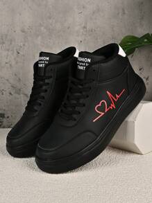 Men's Boots, Fashionable Casual Sports Shoes, Minimalist Solid Color Leather Riding Boots - Black - View 2