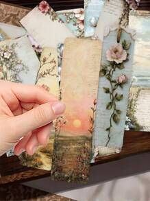 30pcs Vintage Landscape Bookmarks, Exquisite And Eye-Catching, Suitable For Reading, Books, Diaries, Etc. Can Be Used As Decorative Markers, Personalized Creative Cards, Paper Bookmarks, School Supplies, Essential For Back To School Season - Multicolor - View 6