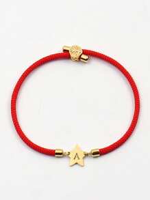 1pc Fashion Creative Copper Inset Zirconia Initial DIY Letter Bracelet Jewelry, Fashion Exquisite Can Be Adjusted At Will, 26 A-Z English Surname Initials Jewelry, Holiday Gift Jewelry, Suitable For Girls To Wear Daily