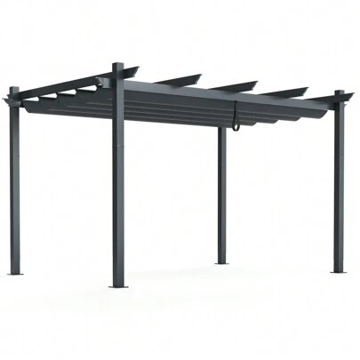 Homasis 10 X 13ft Outdoor Aluminum Retractable Pergola Canopy Shelter Grape Trellis
